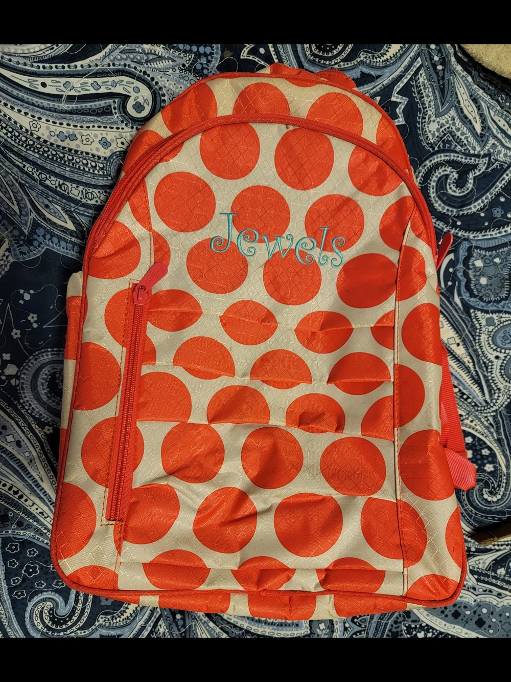 thirty-one Coral Polka Dot Backpack